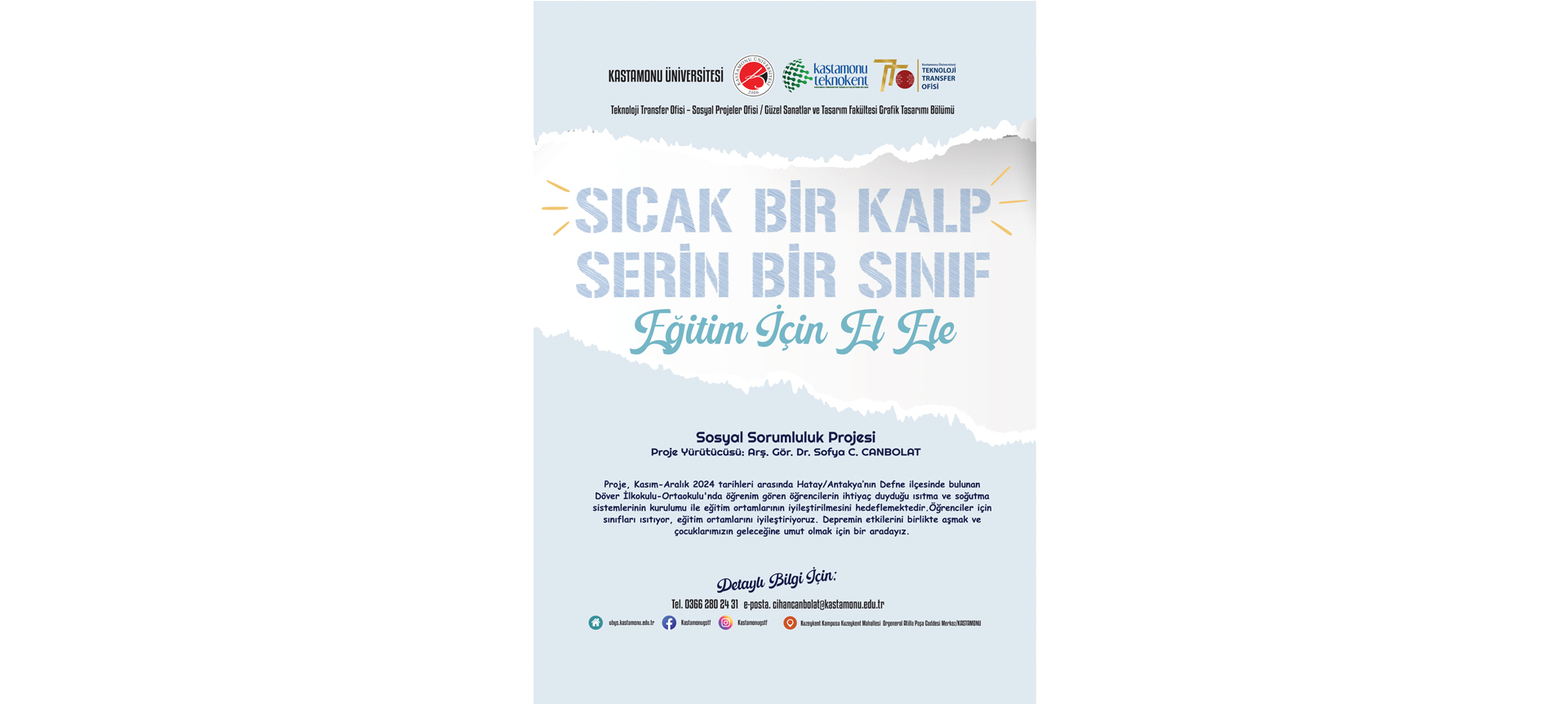 Dr. Sofya C. Canbolat Yürütücülüğünde “Sıcak Bir Kalp Serin Bir Sınıf: Deprem Sonrası İçin El Ele