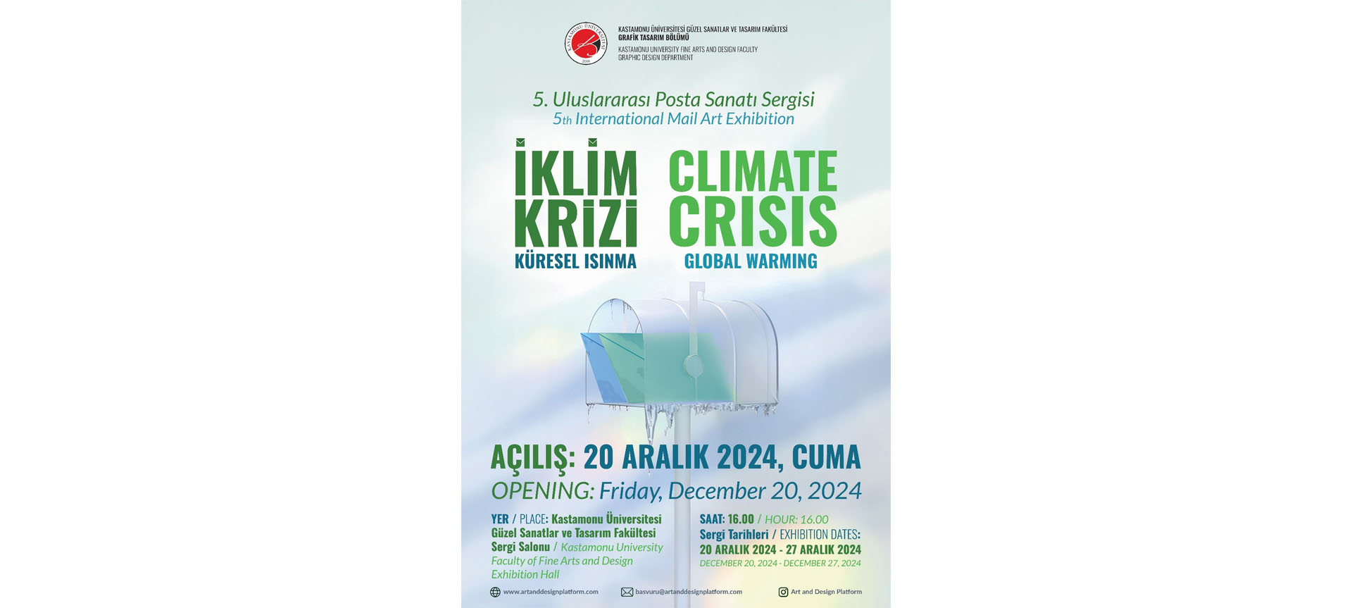 Fakültemiz Grafik Tasarımı Bölümü Tarafından Düzenlenen “İklim Krizi – Küresel Isınma” Temalı 5. Uluslararası Posta Sanatı Sergisi Açıldı